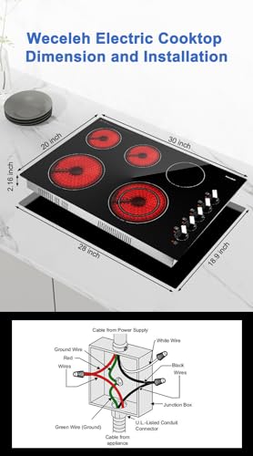 Estufa eléctrica 7300W de 30 pulgadas, empotrada, 5 - Imagen 4