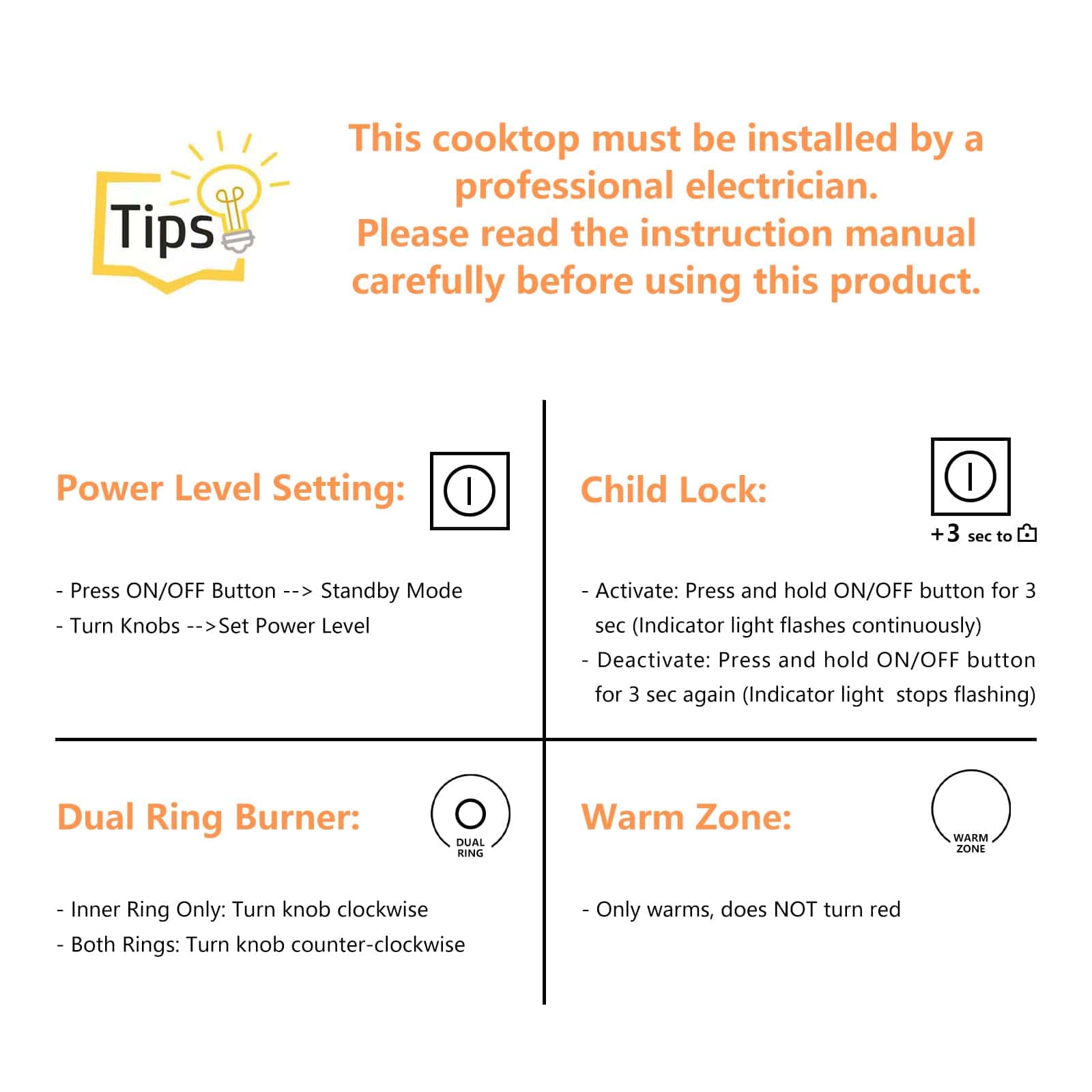 Estufa eléctrica 7300W de 30 pulgadas, empotrada, 5 - Imagen 9