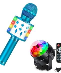 Micrófono de Karaoke e Iluminación de Fiesta Activada por