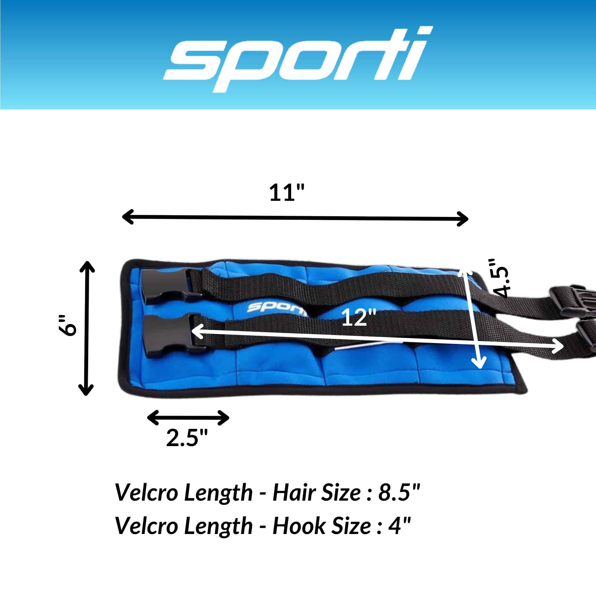 Pesas para Tobillos de Fitness Sporti de 5 lbs - Azul - 5 lb - Imagen 5