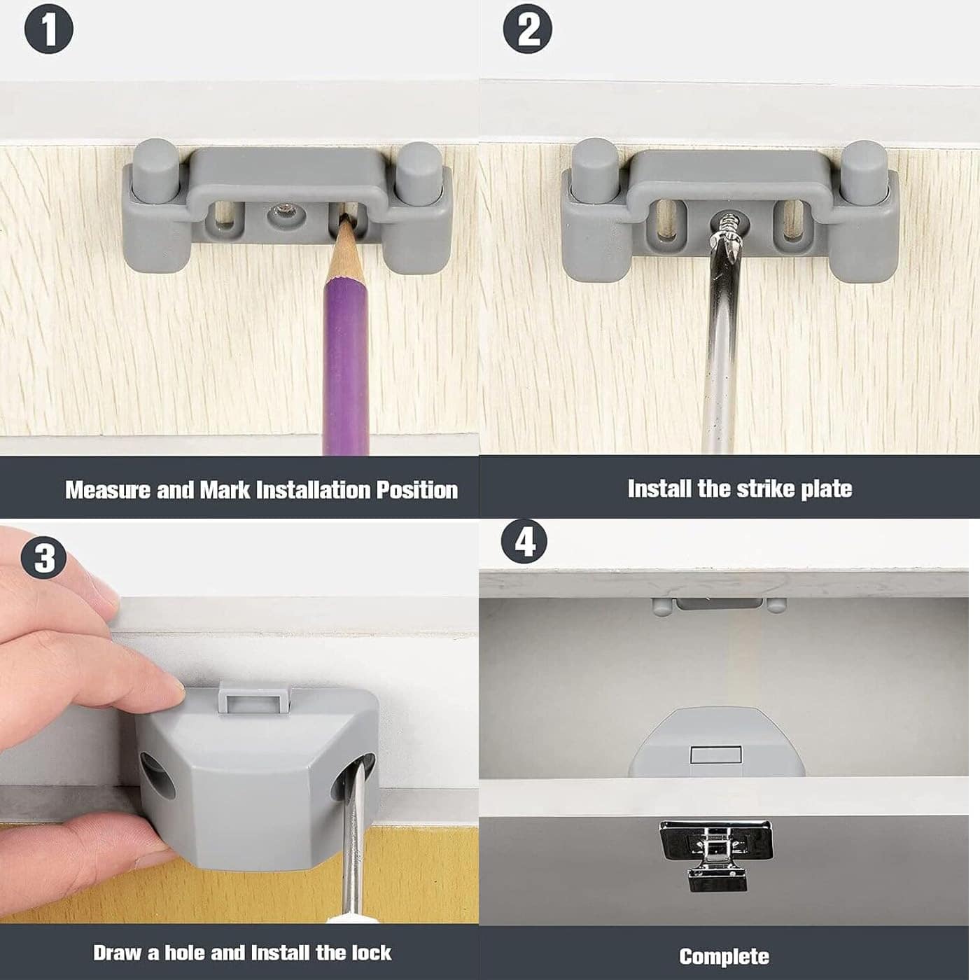 4Packs NHDSUO Bloqueo de Gabinete sin Llave para RV, Botón - Imagen 7