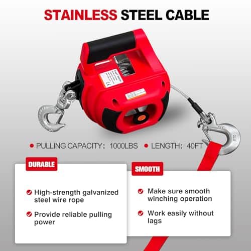 Malacate de taladro portátil FITHOIST 1000LBS, Malacate - Imagen 4