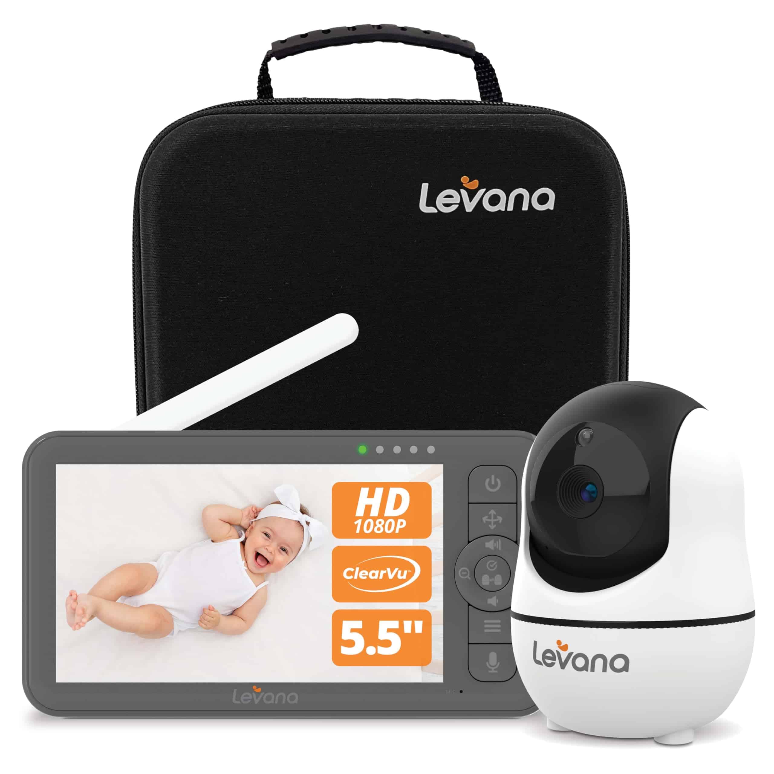 Monitor de bebé de video Levana Nala, 5.5" 1080P, Monitor