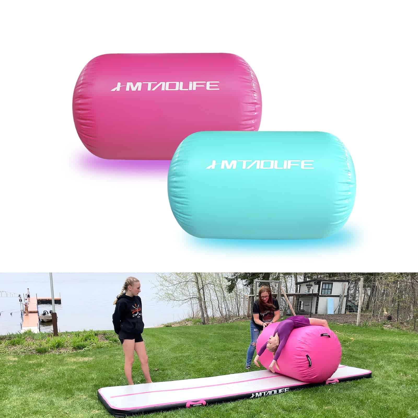 Rulo de Aire para Gimnasia, Barril Inflable de Rodillo de - Imagen 7
