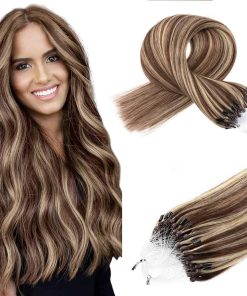 Extensiones de Cabello Humano Kpvxxve Microlink 20 Pulgadas
