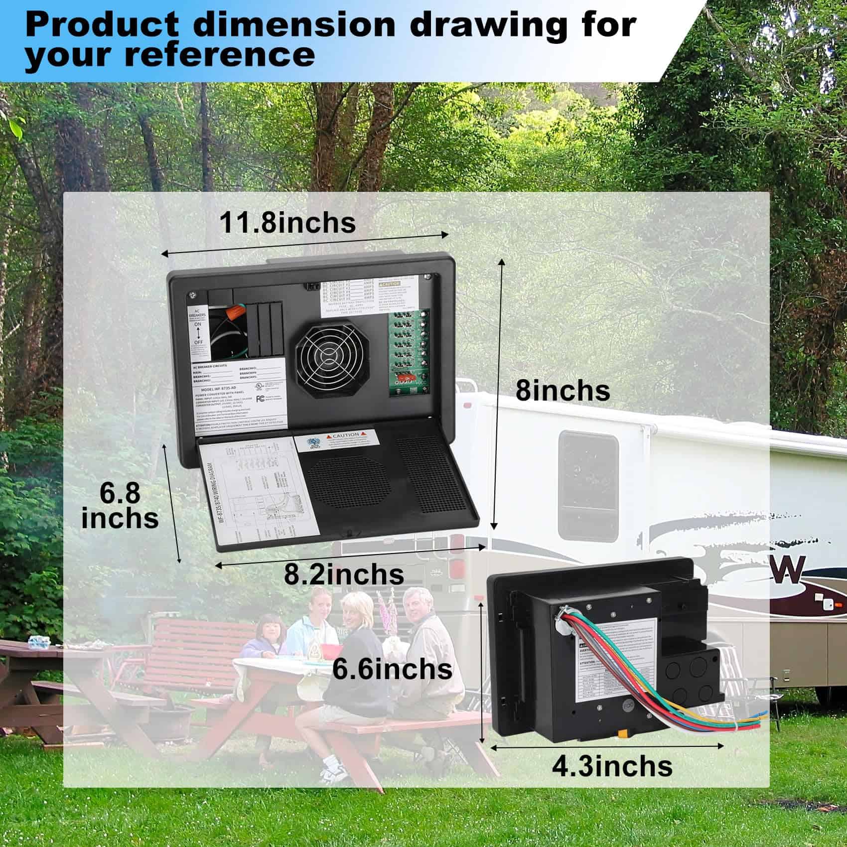 Centro de energía de 30 amperios WF-8735-P negro, - Imagen 3