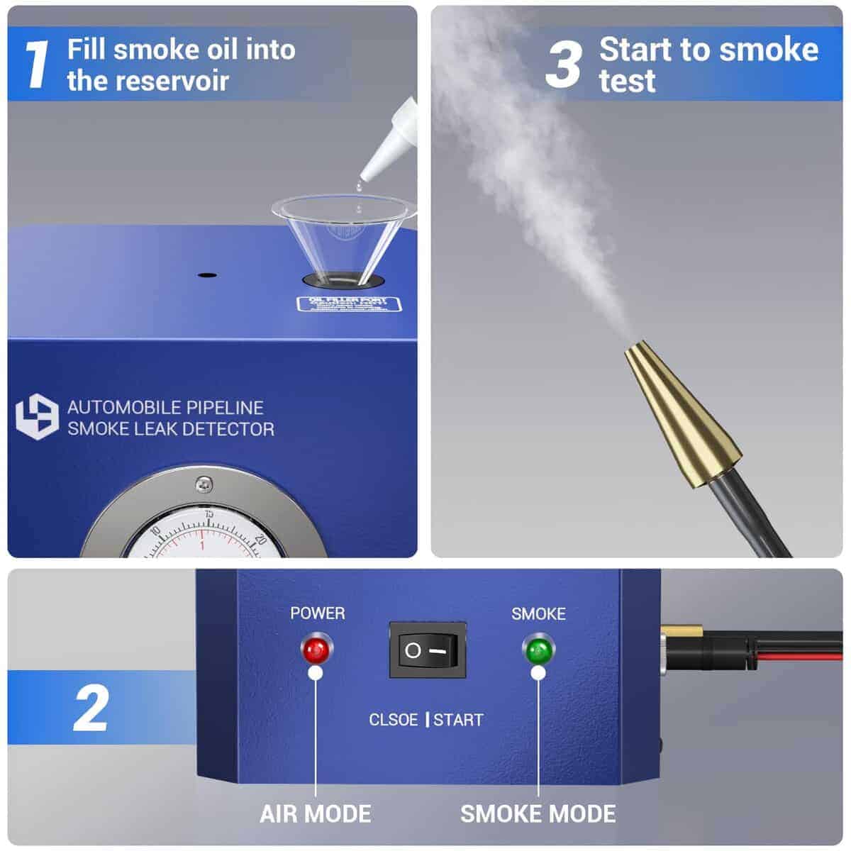 KOLSOL Detector de Humo para Automóviles con Manómetro de - Imagen 6