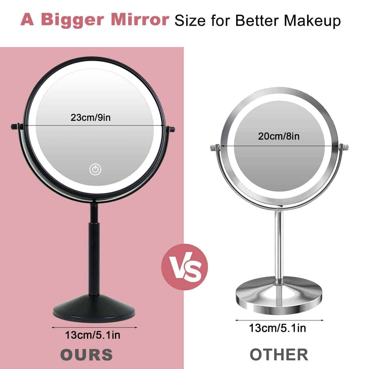 Espejo de Maquillaje Iluminado de 9", TUSHENGTU 10X/1X - Imagen 6