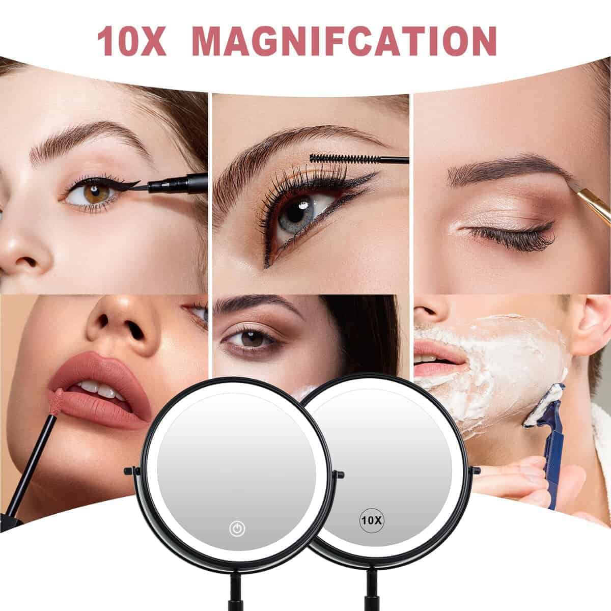 Espejo de Maquillaje Iluminado de 9", TUSHENGTU 10X/1X - Imagen 8
