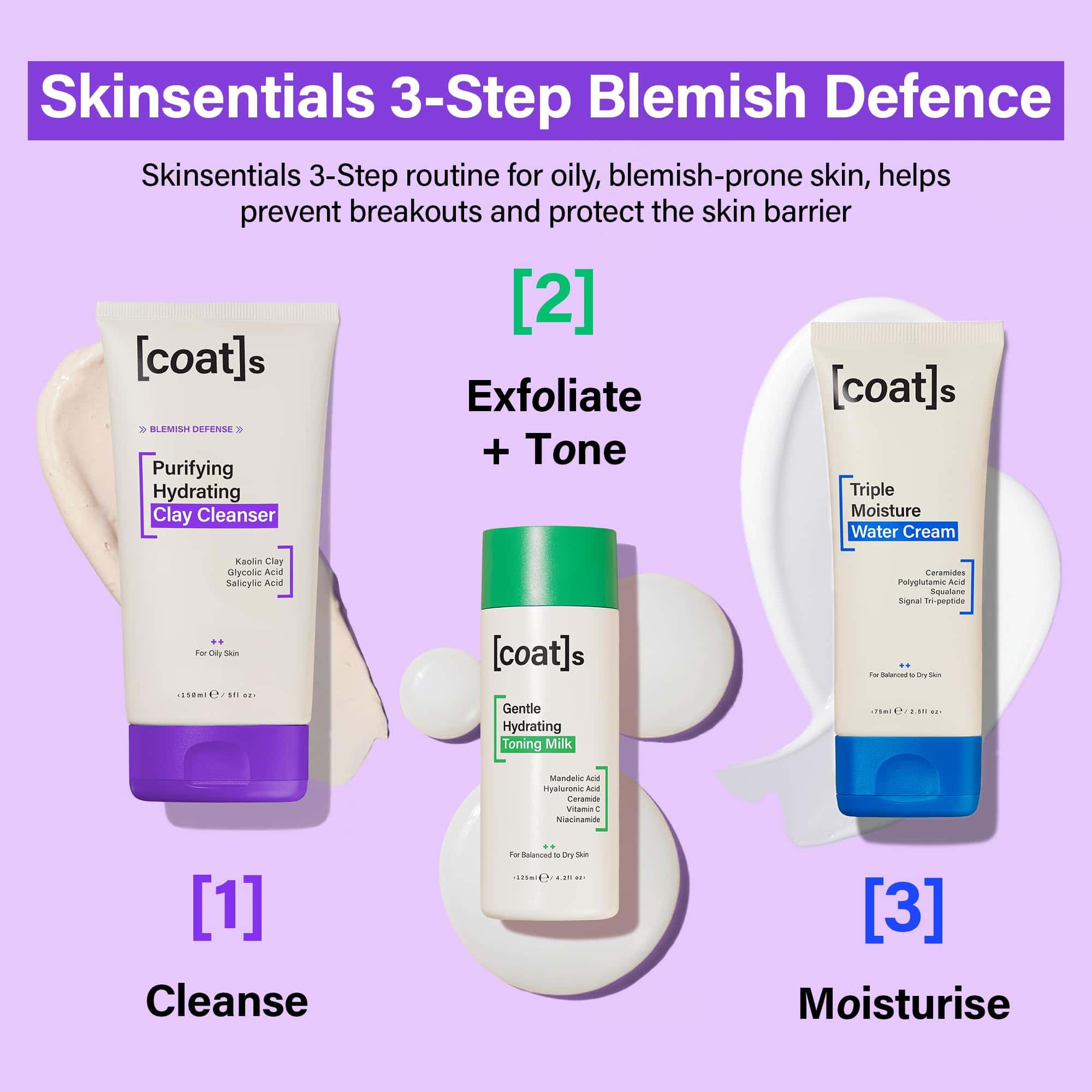 Coats Blemish Defense 3-Step Bundle - Limpiador de Arcilla, - Imagen 6