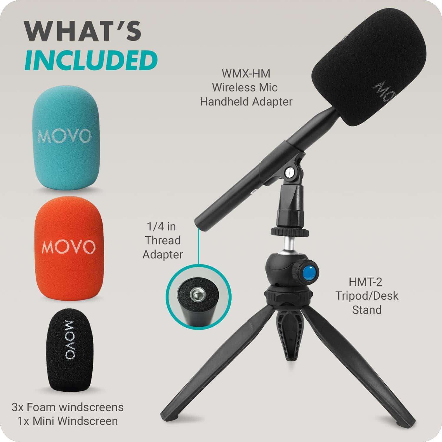 Adaptador de Micrófono Inalámbrico Movo WMX-HM con Soporte - Imagen 9