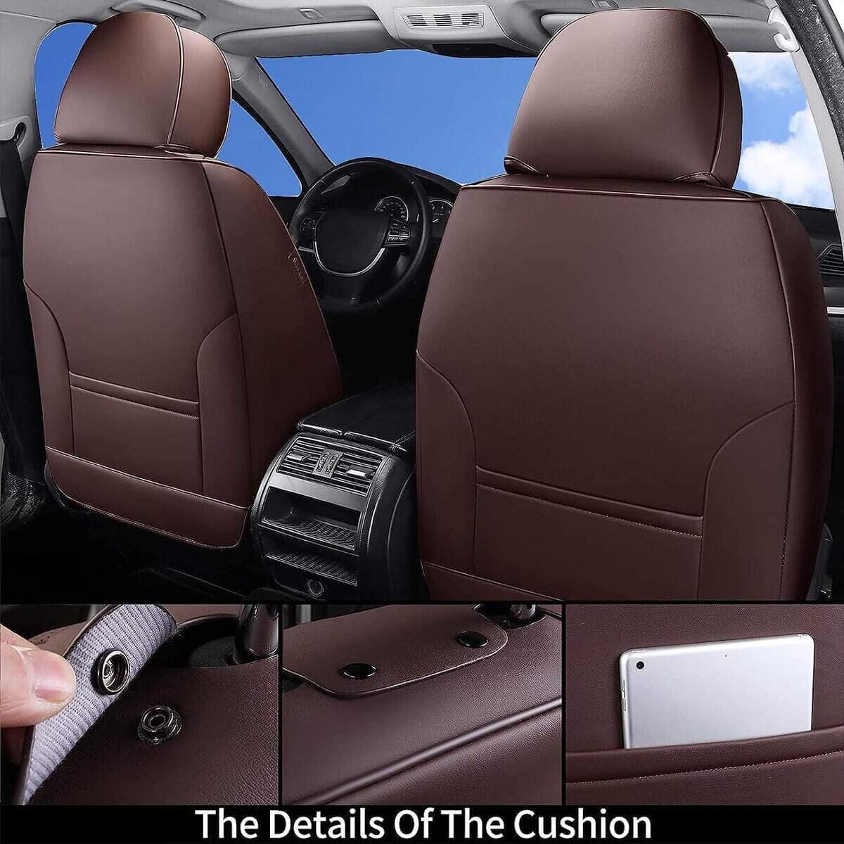 Juego completo de fundas para asientos de -Marrón - Imagen 4
