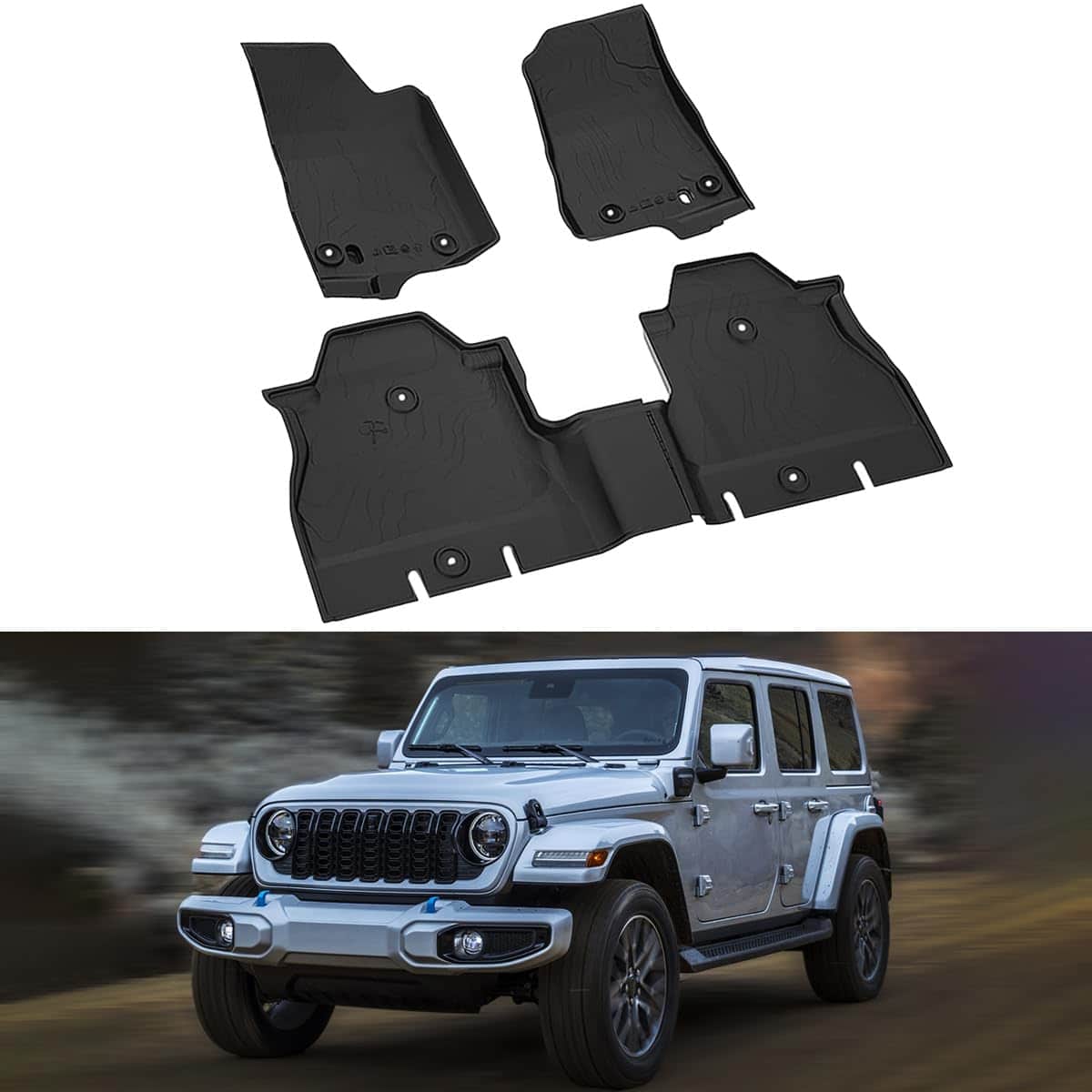 Tapetes para piso compatibles con Wrangler JL 4 puertas