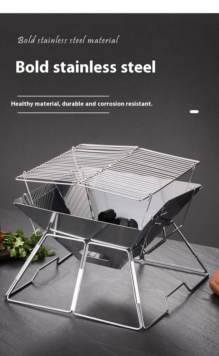 Asador de carbón portátil para camping con bolsa de - Imagen 10