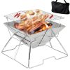 Asador de carbón portátil para camping con bolsa de