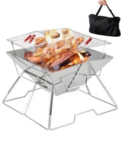 Asador de carbón portátil para camping con bolsa de