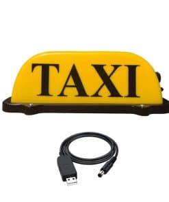 Luz de Señal de Taxi Recargable USB con Carcasa Amarilla y