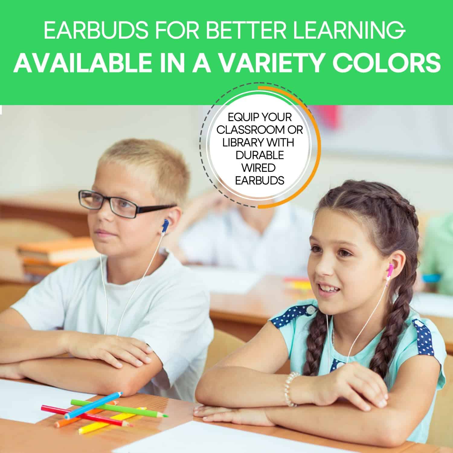 Yoley Audífonos para Aula a Granel de 50 Paquetes para - Imagen 7