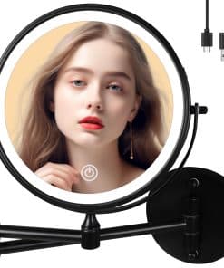 Espejo de Maquillaje de 9" Montado en la Pared con Luz,