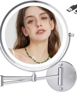 Espejo de Maquillaje Montado en la Pared de 9" con Luz,