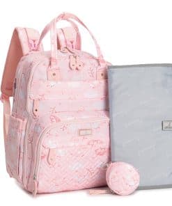 Mochila para pañales BabbleRoo - Artículos -Rosa Birdy