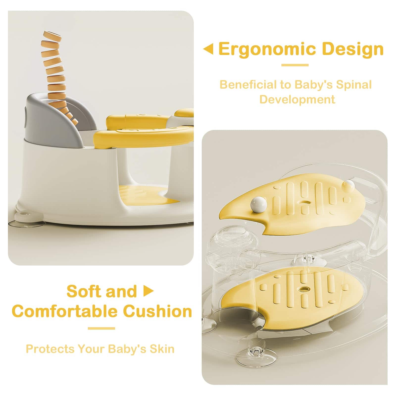 Asiento de Baño para Bebés TOSGN, Asiento de -Amarillo - Imagen 7
