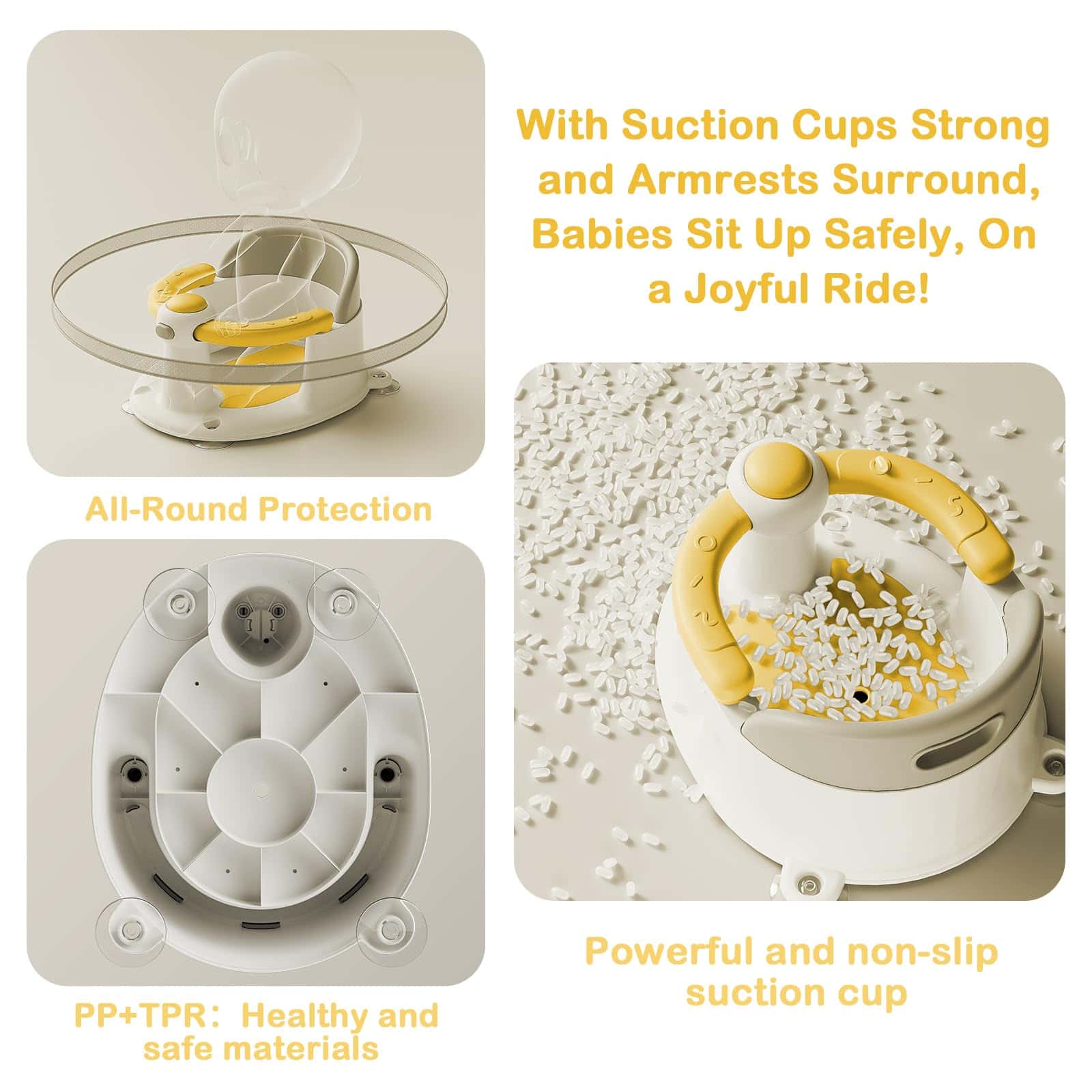 Asiento de Baño para Bebés TOSGN, Asiento de -Amarillo - Imagen 6