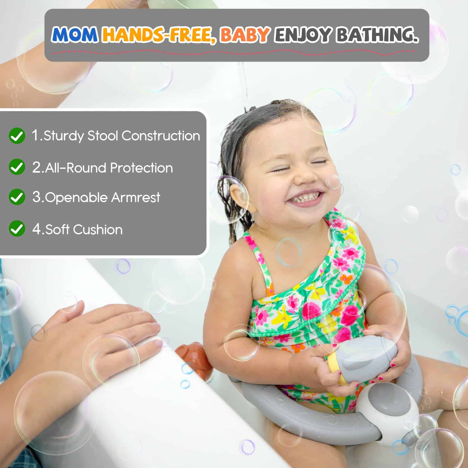 Asiento de Baño para Bebés TOSGN, Asiento de -Rosa - Imagen 3