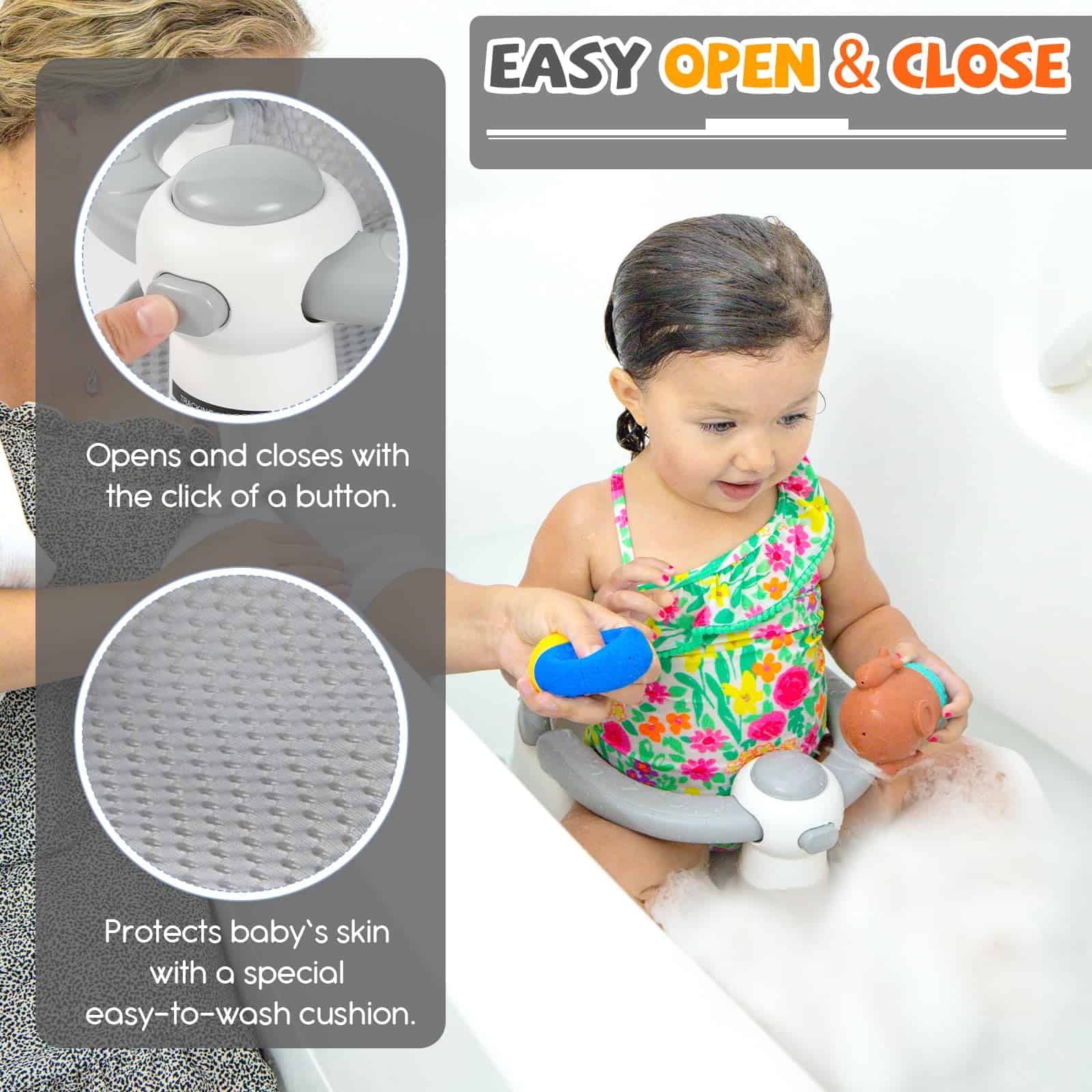 Asiento de Baño para Bebés TOSGN, Asiento de -Rosa - Imagen 4