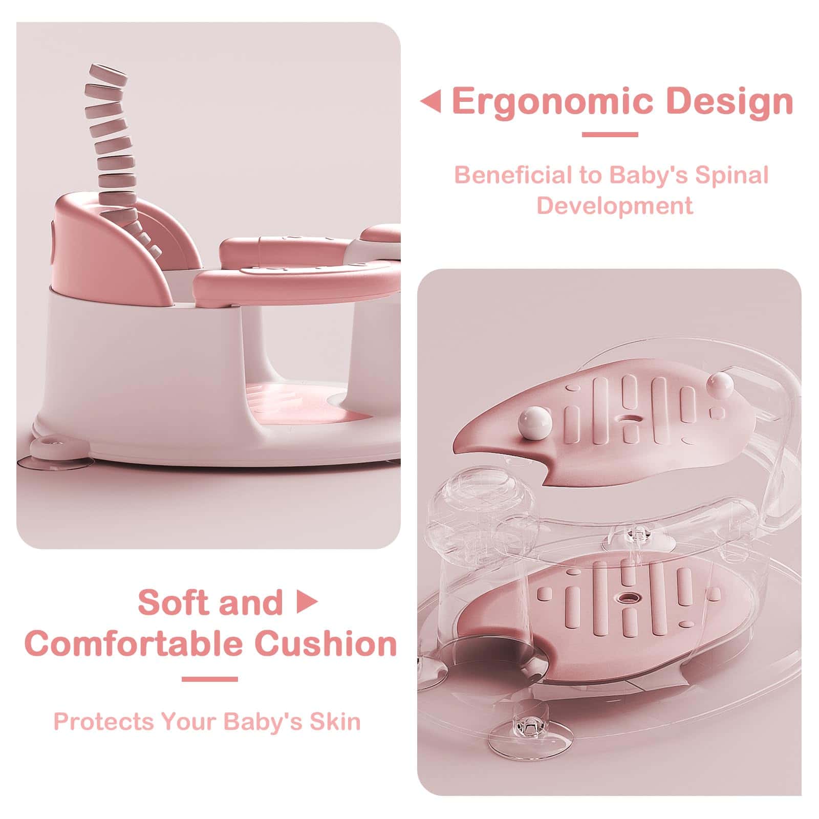 Asiento de Baño para Bebés TOSGN, Asiento de -Rosa - Imagen 7