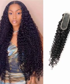 Cierre de Encaje Rizado Brasileño 2x6 100% Cabello Virgen