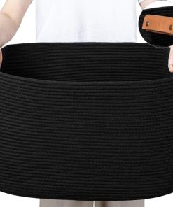 Cesto grande tejido, 108 L Cesto para mantas para sala de