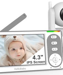 Monitor de bebé de video HelloBaby de 4.3'' con batería de