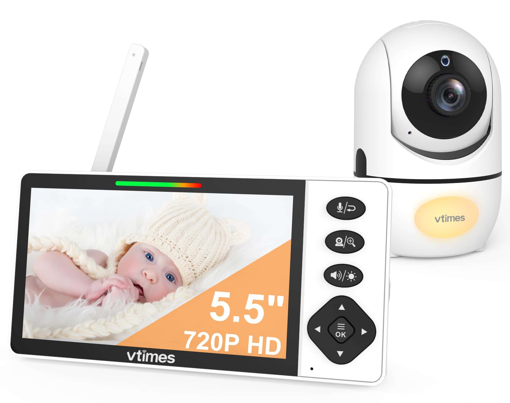 Monitor de Bebé VTimes con Cámara y Audio, Pantalla HD de