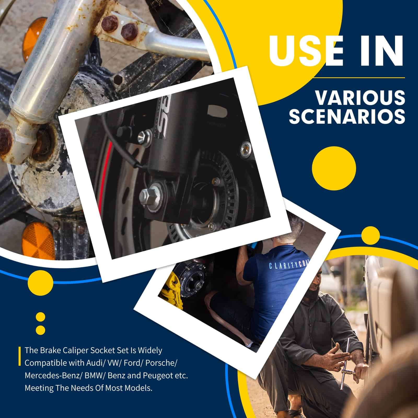 Juego de 16PCS de ZOSANY Impact Brake Caliper Socket Set, - Imagen 9