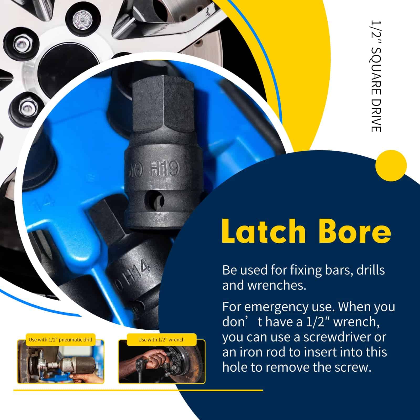 Juego de 16PCS de ZOSANY Impact Brake Caliper Socket Set, - Imagen 7