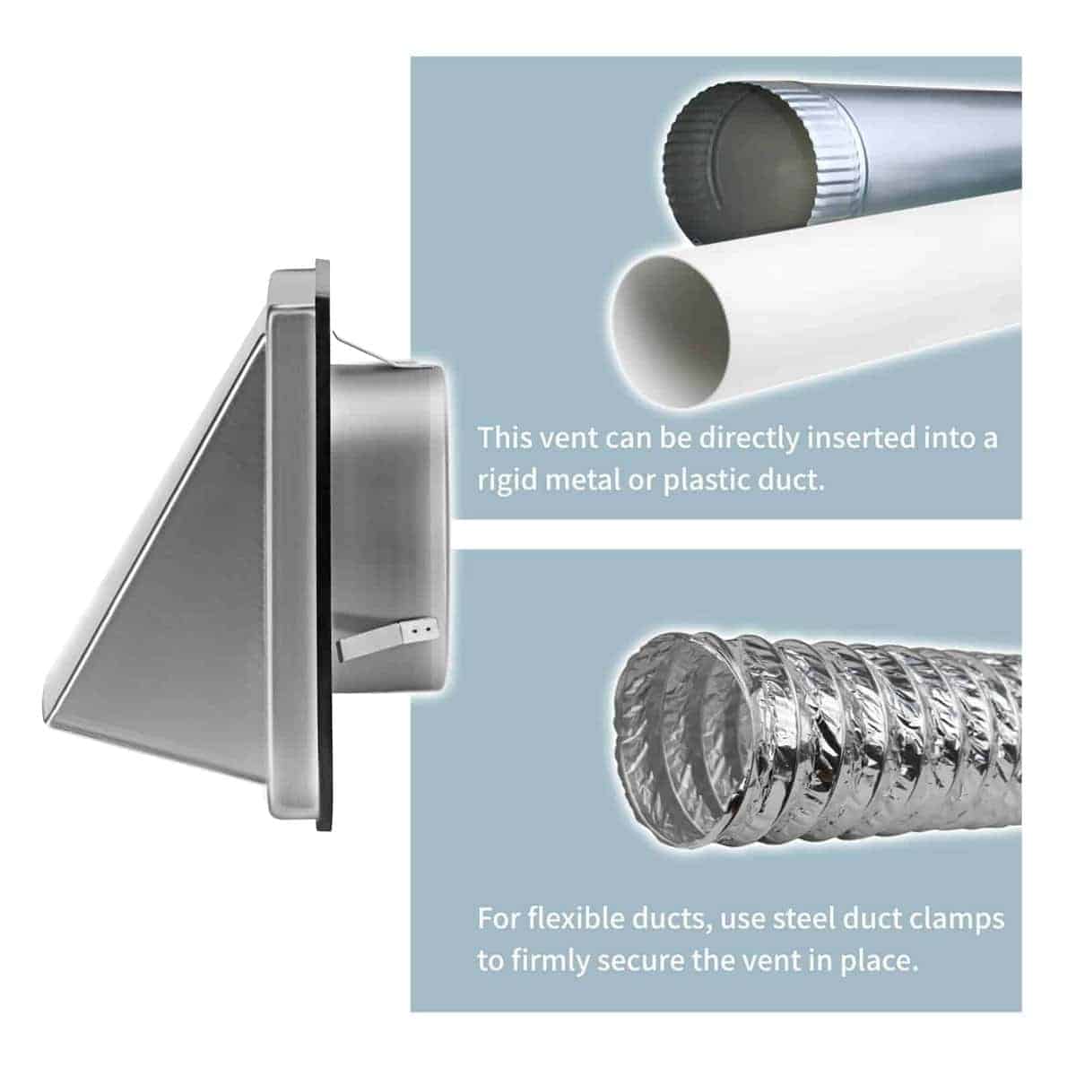 Tapa de ventilación externa de pared de 4 pulgadas con - Imagen 7