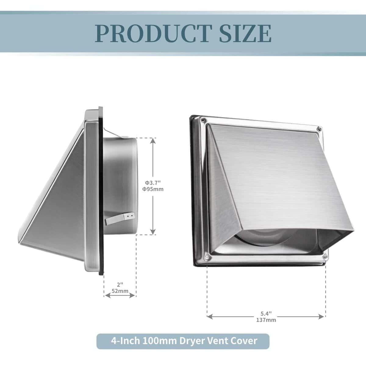 Tapa de ventilación externa de pared de 4 pulgadas con - Imagen 3
