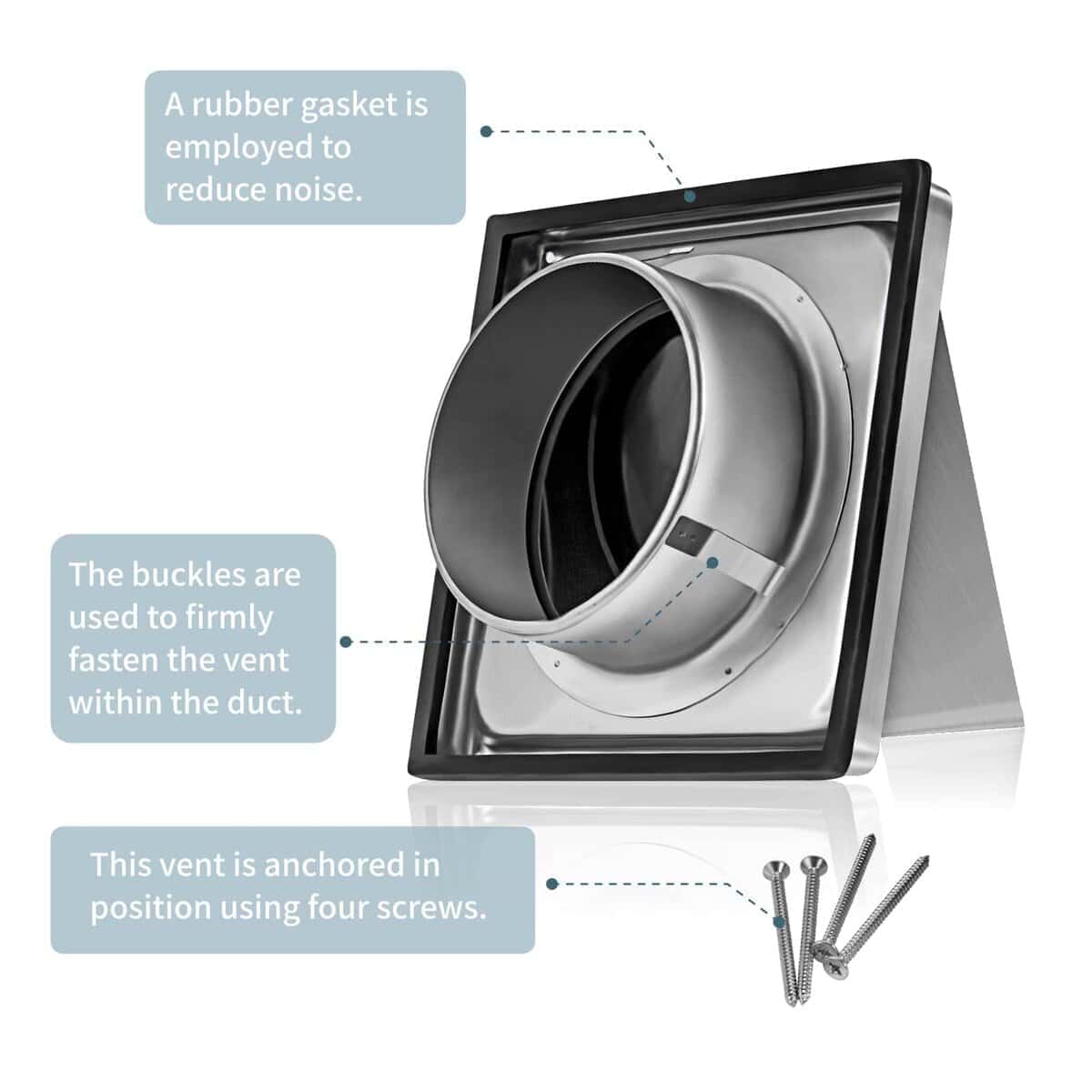 Tapa de ventilación externa de pared de 4 pulgadas con - Imagen 6