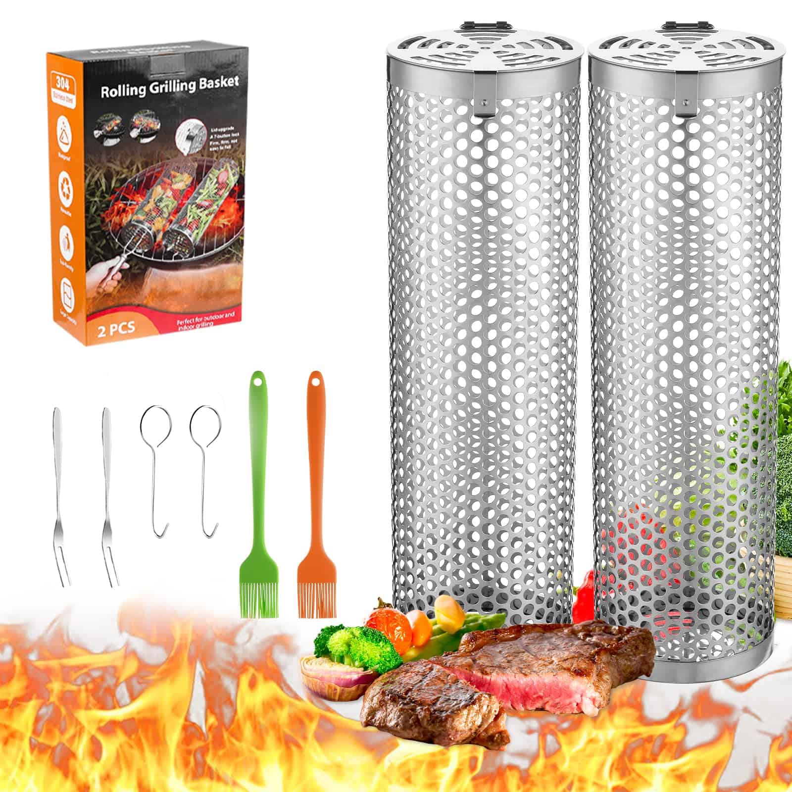 Canasta de Parrilla para Camping al Aire Libre, Canasta de