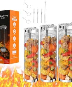 3Pcs Rolling Grilling Baskets - Accesorios de Barbacoa de