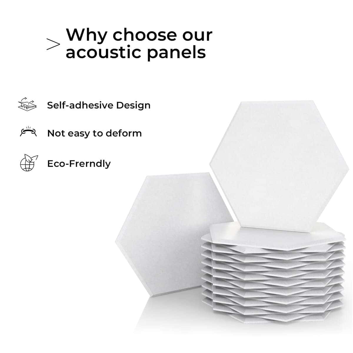 18 Paquete Paneles Acústicos Autoadhesivos Hexagonales - Imagen 7