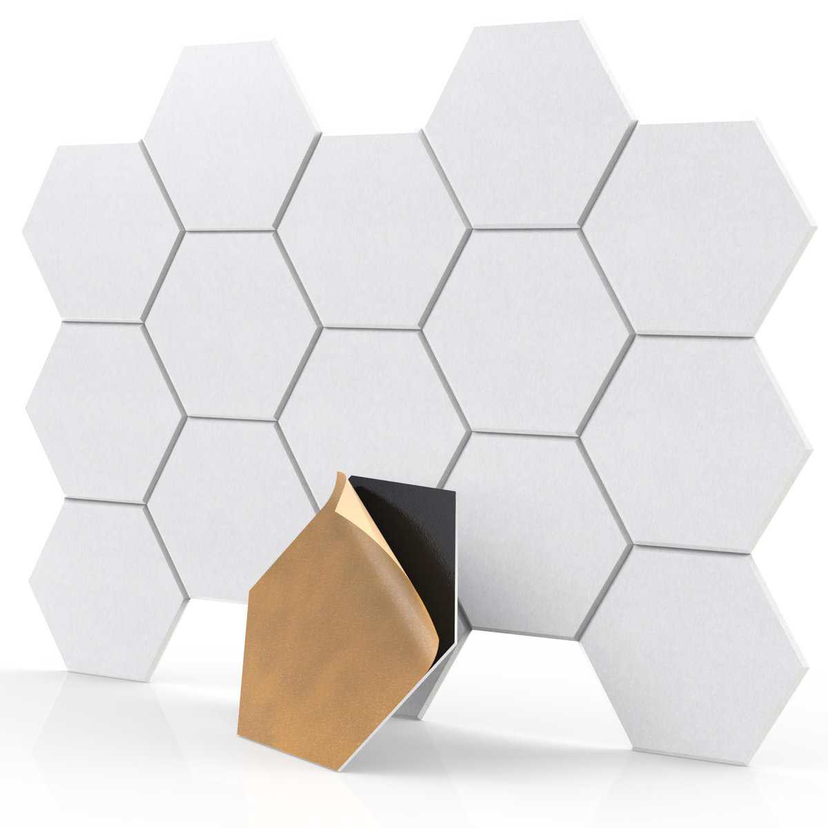 18 Paquete Paneles Acústicos Autoadhesivos Hexagonales