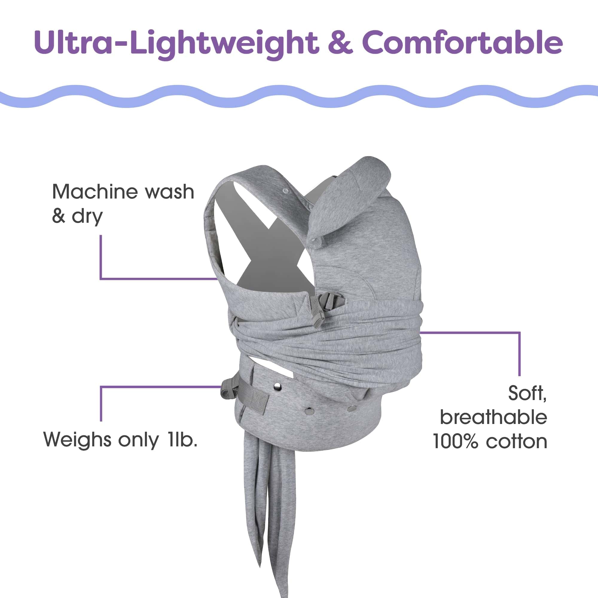 Mochila portabebés Boppy ComfyGrow, 7-35 libras, Gris - Imagen 5