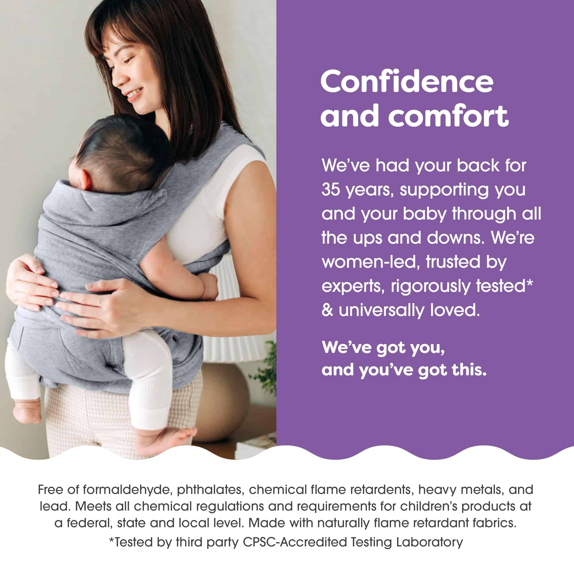 Mochila portabebés Boppy ComfyGrow, 7-35 libras, Gris - Imagen 6