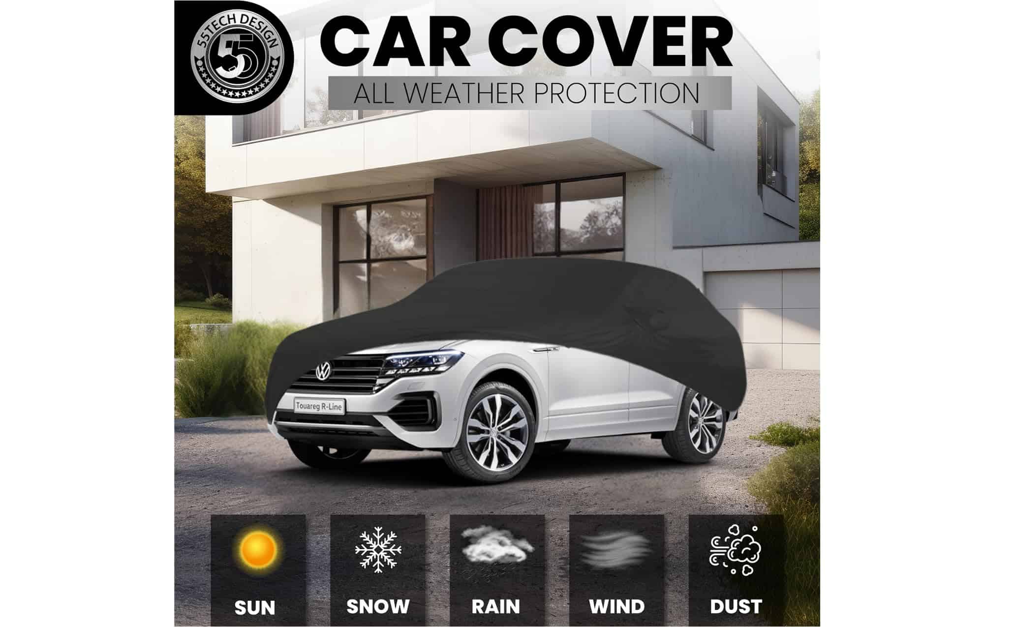 Cubierta para automóvil negro al aire libre 55tech Motors - Imagen 3