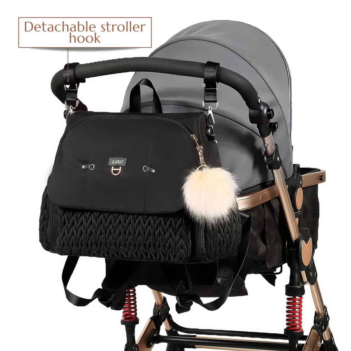 Mochila pañalera SEWBOO Allie elegante, bolsa de bebé para - Imagen 8