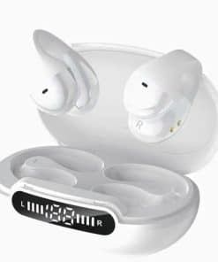 Audífonos pequeños y elegantes de clip abierto en el oído