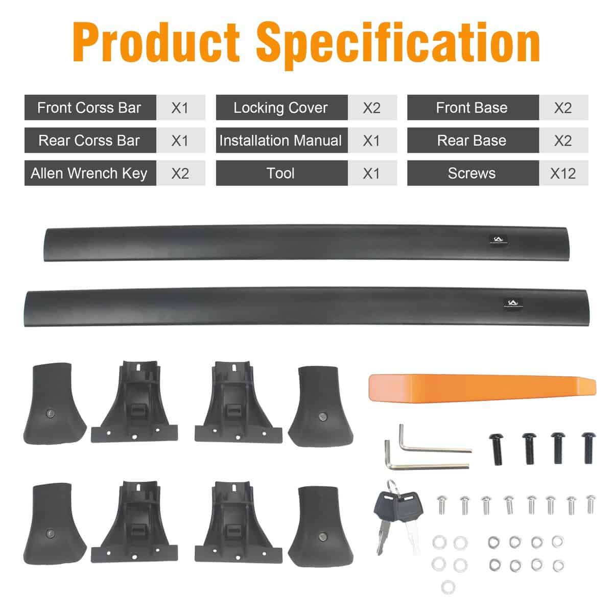 Autekcomma Barras transversales para el techo negras de - Imagen 8