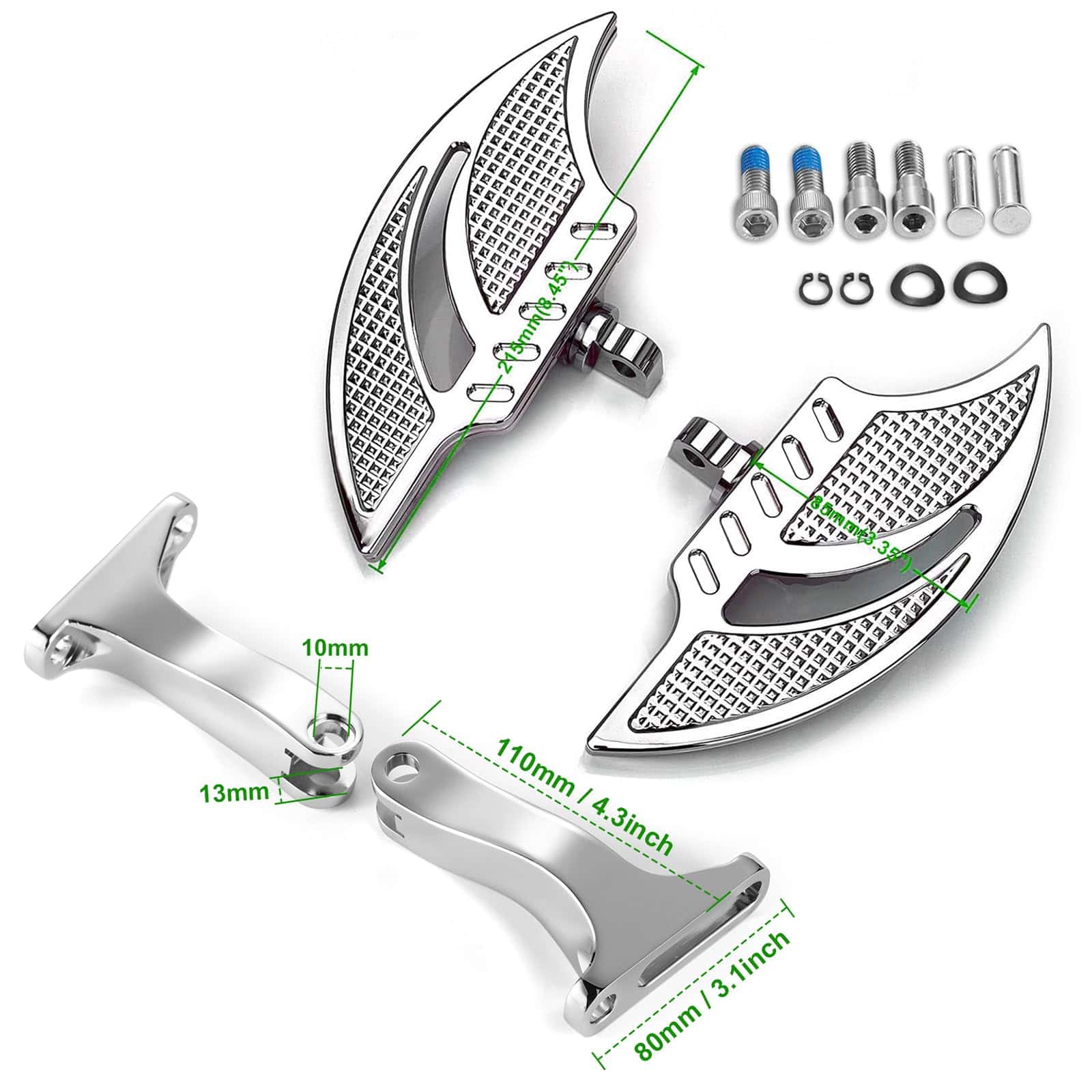 ALLOYFORGE Chrome Touring floorboards Street Glide FLHX Toe - Imagen 7